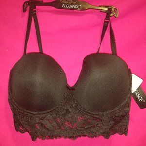 New York Elegance EBS8D422U 36D Black Push-up Bra